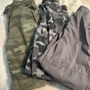 Set of 3 Kids Camouflage and Gray Pants. Perfect for play or backup!